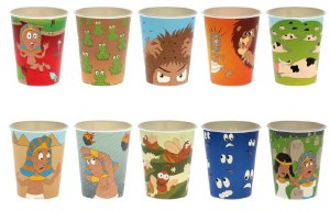 Picture of Passover Paper Cups Ten Plagues Design 8.5 oz 10 Count